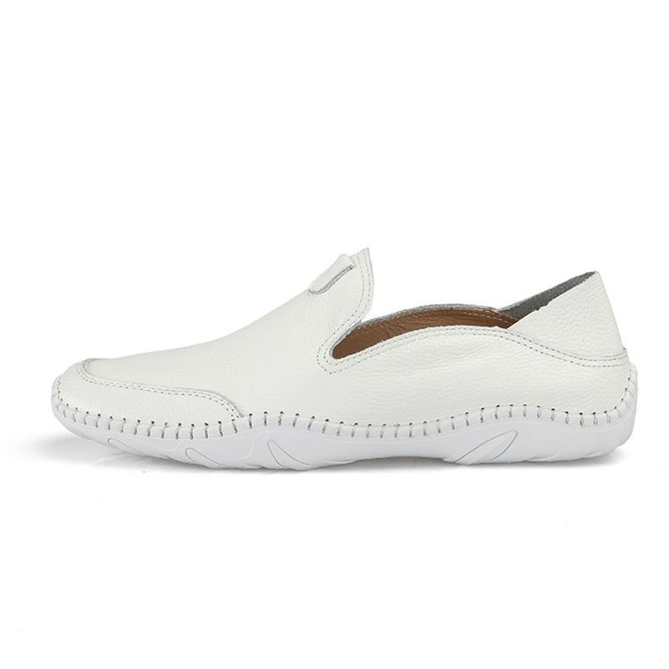 Pu Slip-On Rund Toe Bekväma Loafers För Män