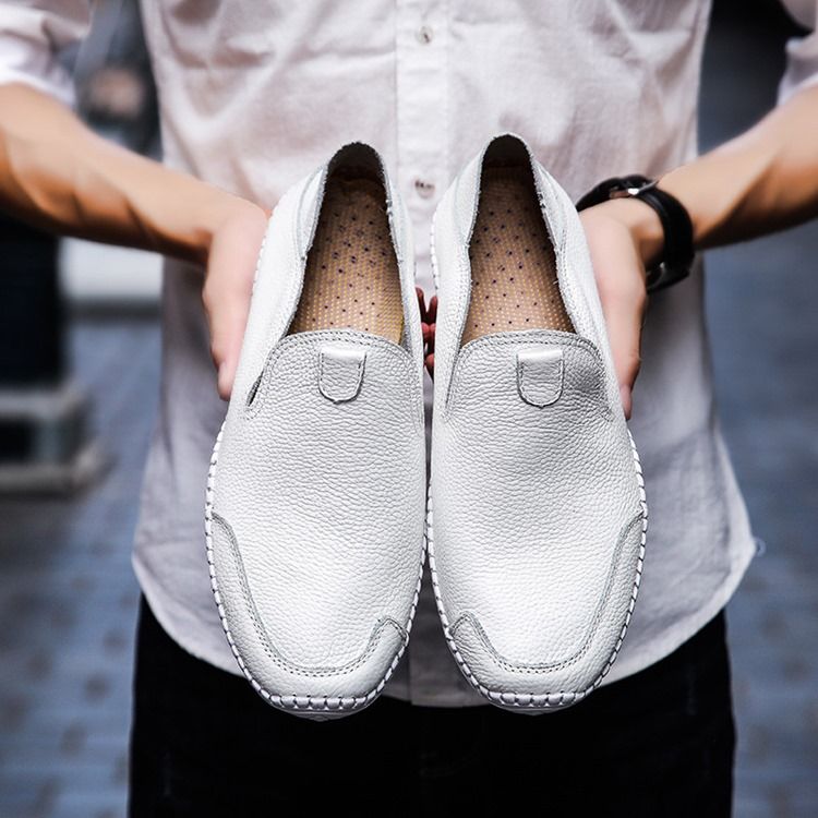 Pu Slip-On Rund Toe Bekväma Loafers För Män