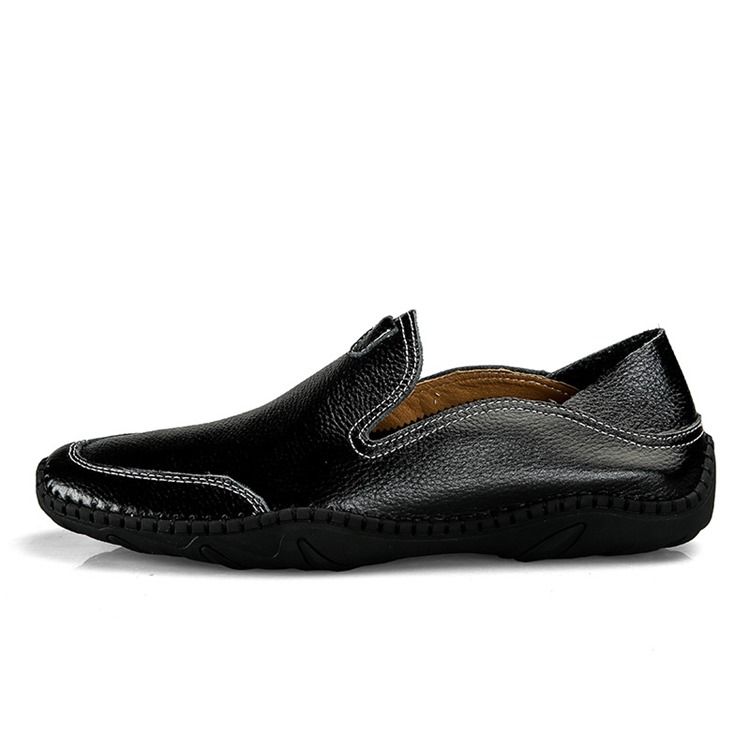 Pu Slip-On Rund Toe Bekväma Loafers För Män