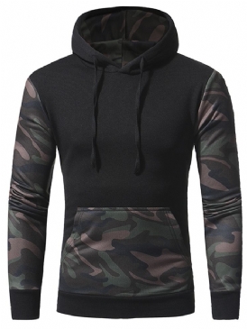 Camouflage Pullover Pocket Pullover Vinterhuvtröjor