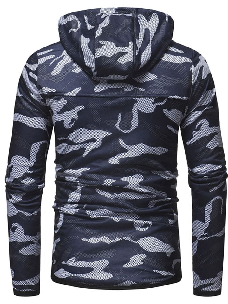 Dragsko Camouflage Cardigan Slim Huvtröjor Med Luva