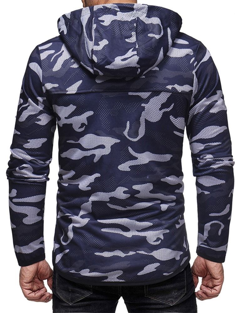 Dragsko Camouflage Cardigan Slim Huvtröjor Med Luva