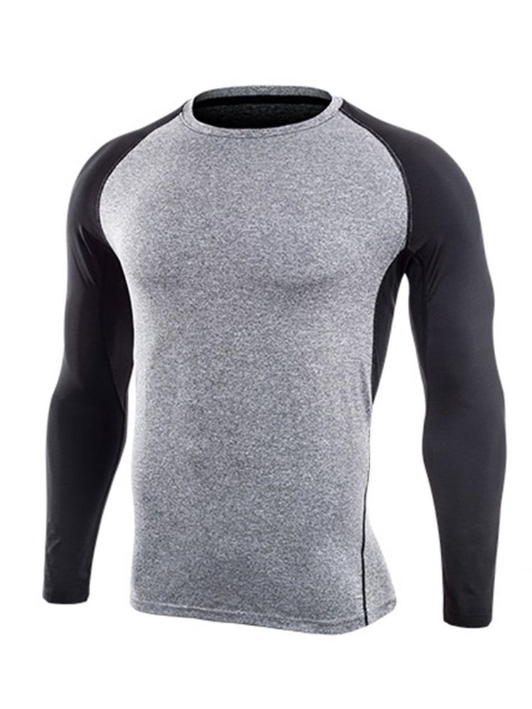 Color Block Pullover Långärmad Quick Dry Gym Sport Toppar