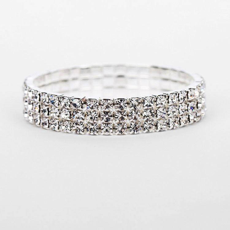 Diamante Plain Romantiska Bröllop Kvinnliga Armband