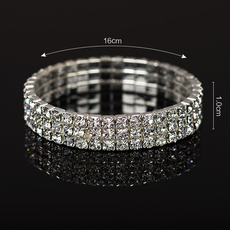 Diamante Plain Romantiska Bröllop Kvinnliga Armband