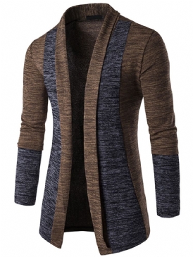 Color Block Cardigan Casual Herrstickade Plagg