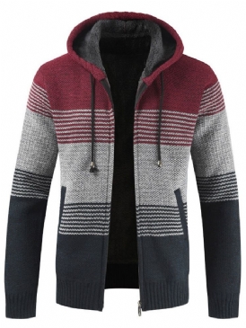 Patchwork Hooded Standard Dragkedja Falltröja