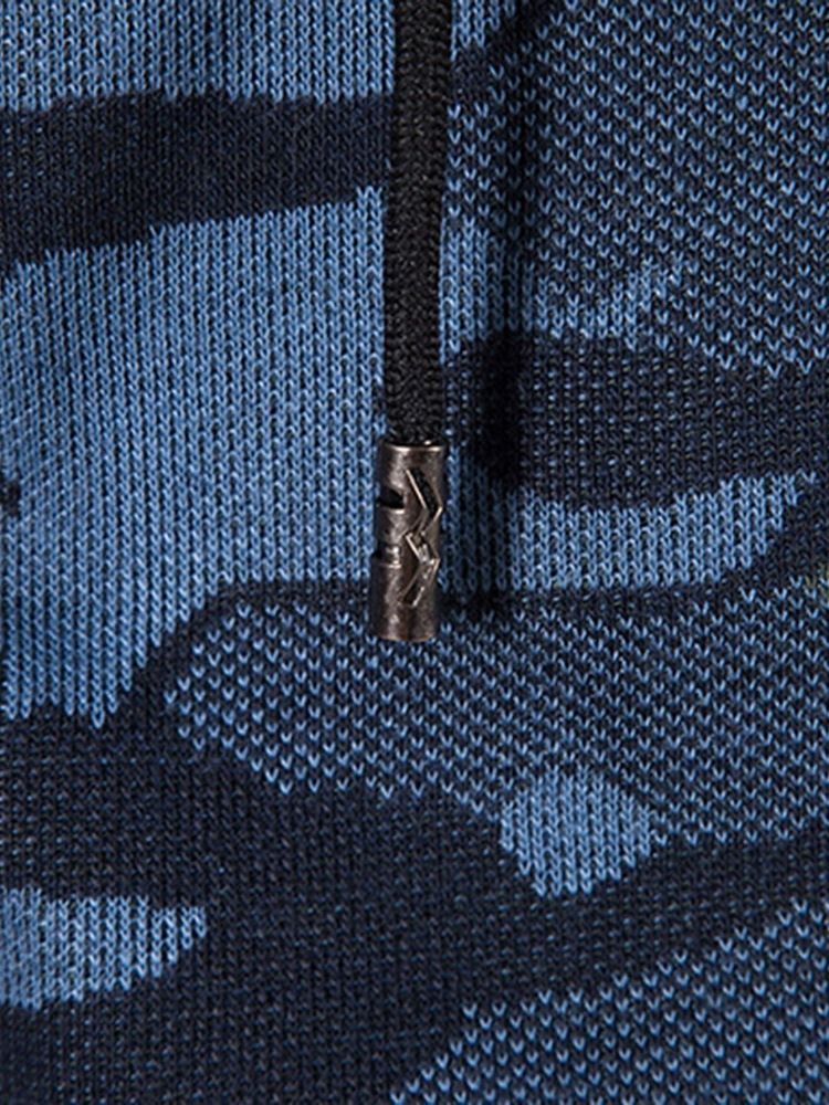 Pocket Camouflage Hooded Zipper Mode Herrtröja