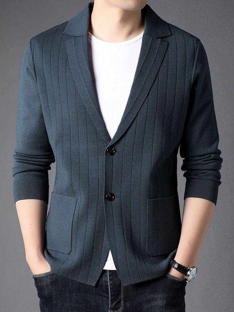 Standard Lapel Plain Casual Enkelknäppt Tröja