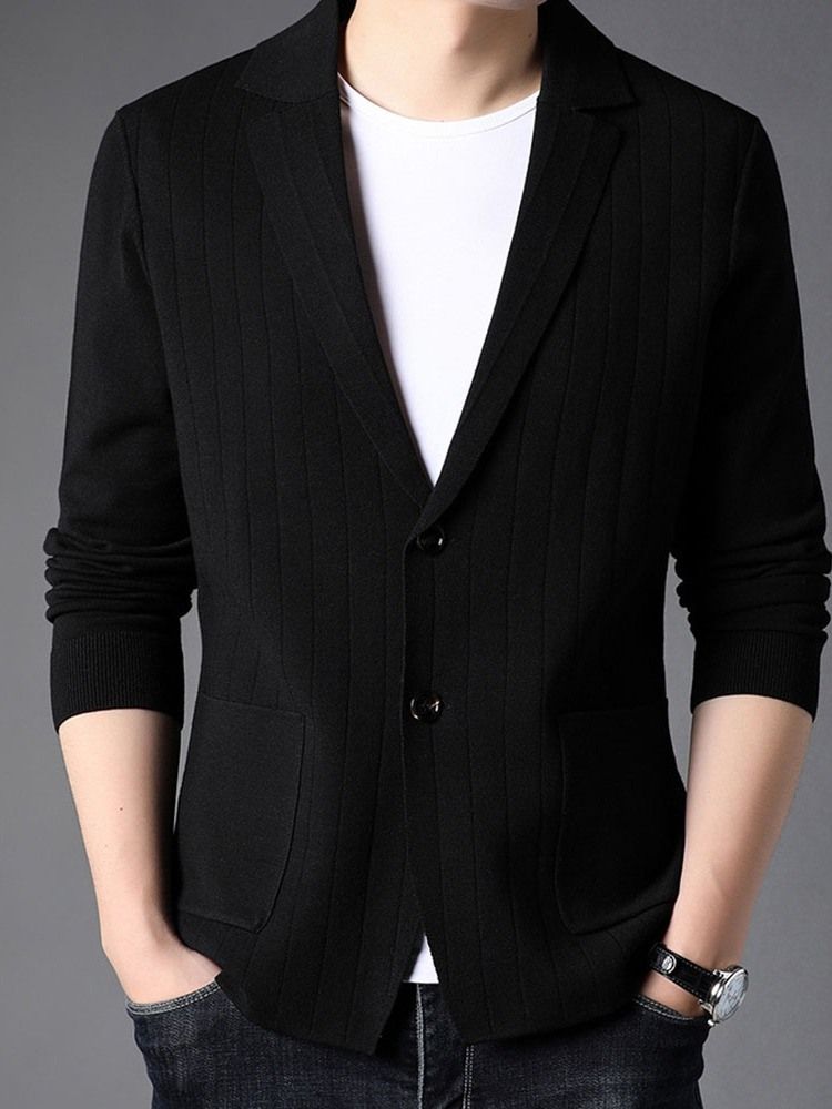 Standard Lapel Plain Casual Enkelknäppt Tröja