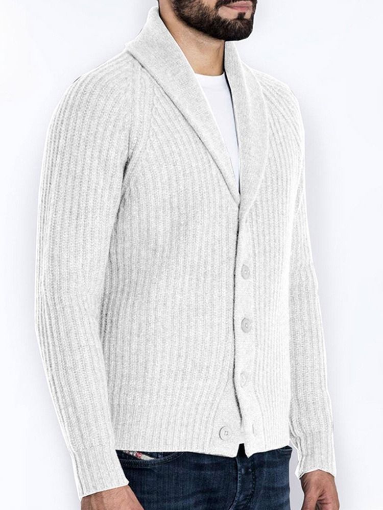 Standard Lapel Plain Slim Fall-Tröja