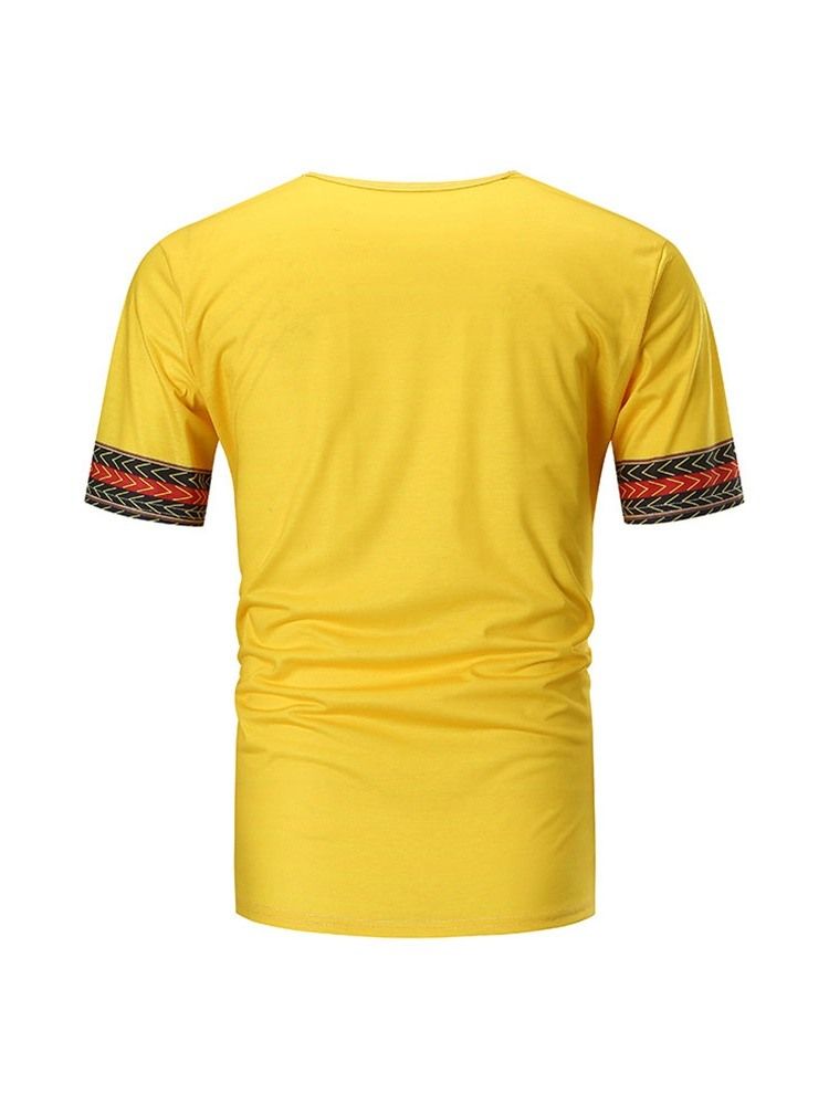 Afrikanskt Mode Dashiki Etnisk Kortärmad T-Shirt För Män