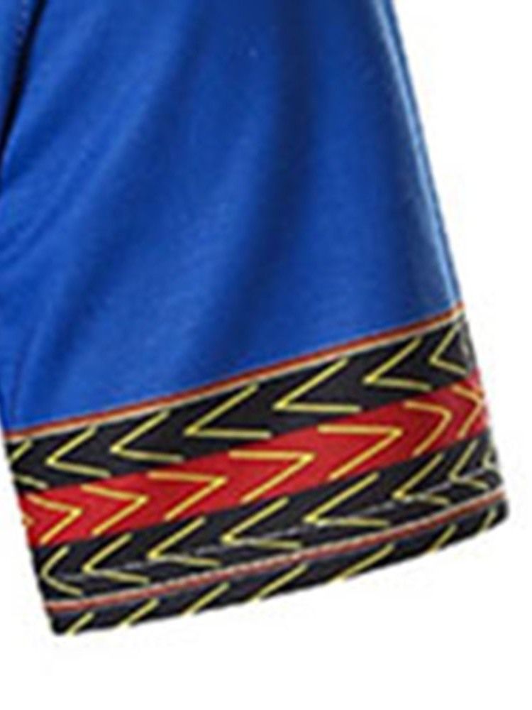 Afrikanskt Mode Dashiki Etnisk Kortärmad T-Shirt För Män