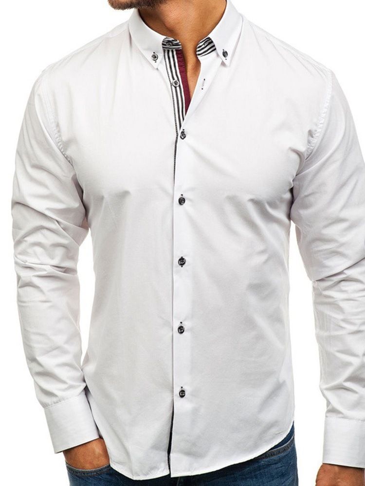 Enkel European Lapel Slim Fall Shirt