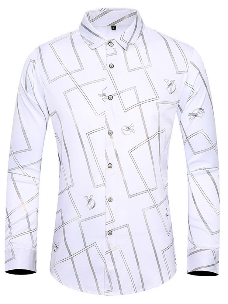 Lapel Print Mode Slim Fall Shirt