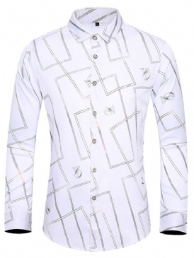 Lapel Print Mode Slim Fall Shirt