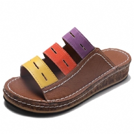 Hollow Flip Flop Slip-On Color Block Tofflor