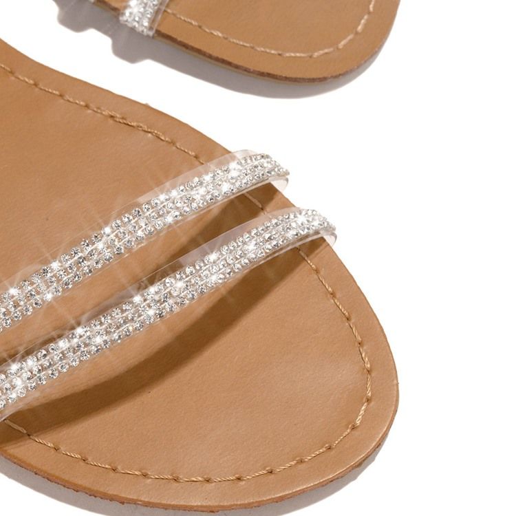 Platt Snörning Med Peep Toe Low-Cut Övre Sandaler