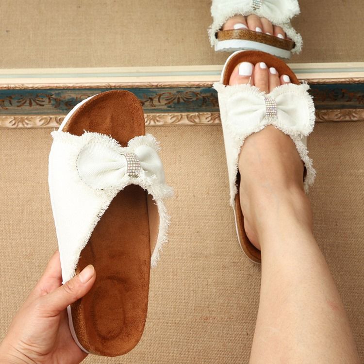 Slip-On Toe Ring Rosett Koreanska Damtofflor