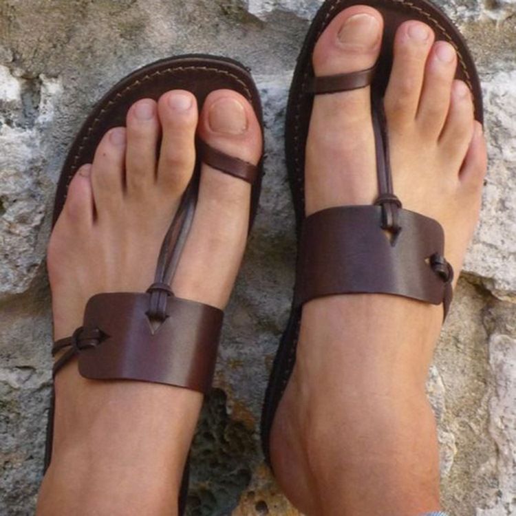 Unika Coffee Toe Ring Platta Sandaler