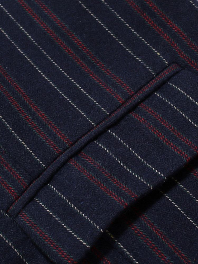 Stripe Button Dubbelknäppt England Väst