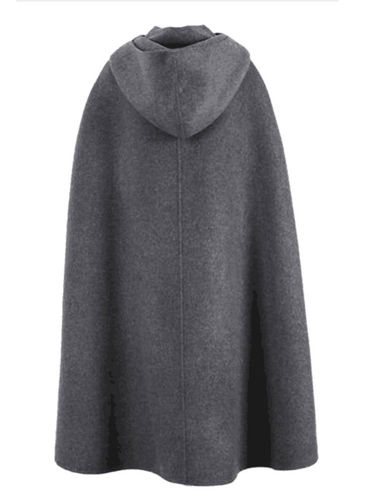 Casual Plain Polyester Winter Cape