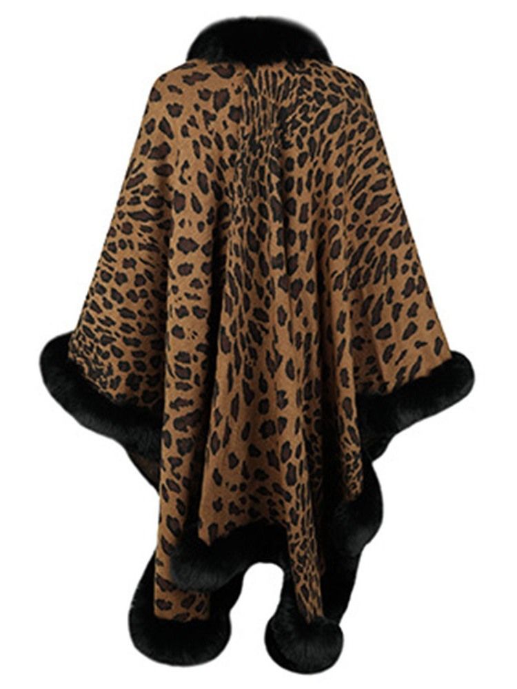 Leopard Fleece Vinterkappe