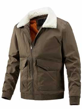 Pocket Standard Lapel Zipper European Down Jacket