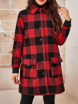 Slim Pocket Single Breasted Fall Lapel Overcoat