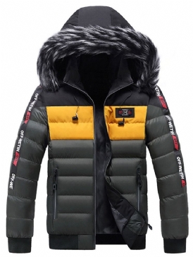 Standard Färgblocktryck European Zipper Down Jacket