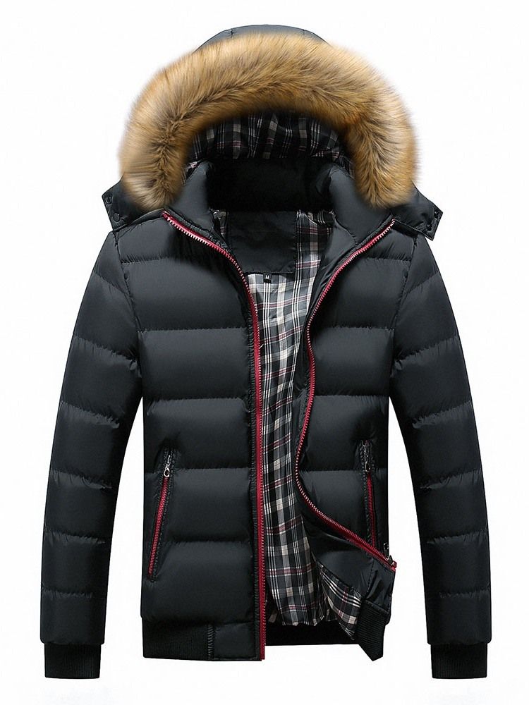 Standard Stativkrage Color Block European Zipper Down Jacket