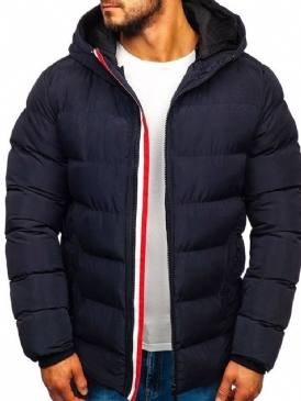 Vanlig Hooded Standard Zipper Casual Dunjacka