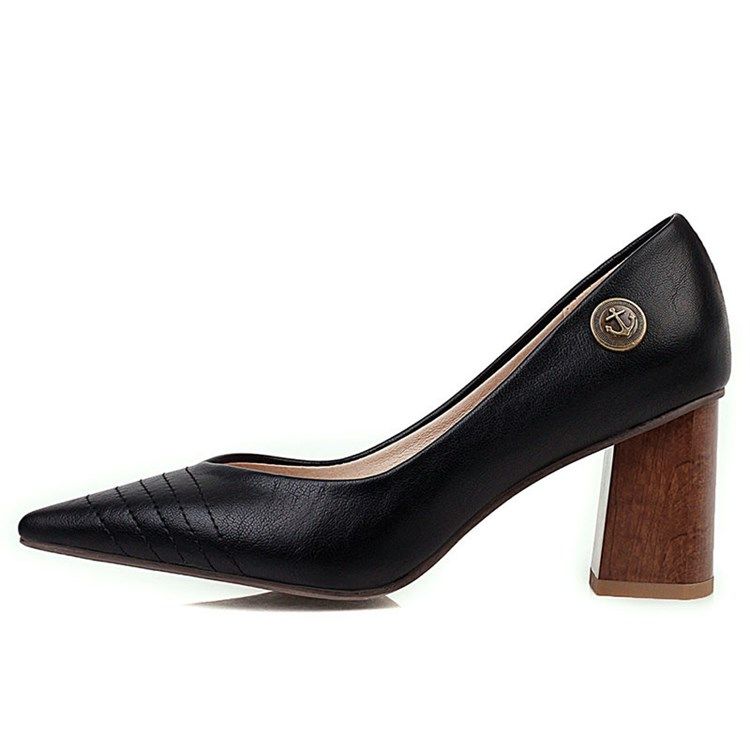 Tråd Chunky Heel Pointed Toe Pumps