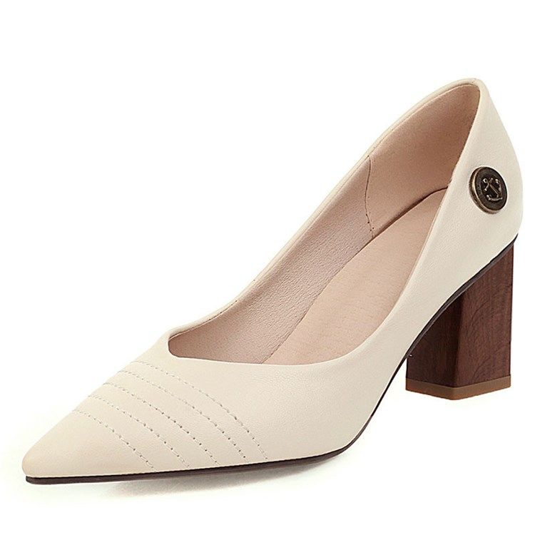 Tråd Chunky Heel Pointed Toe Pumps