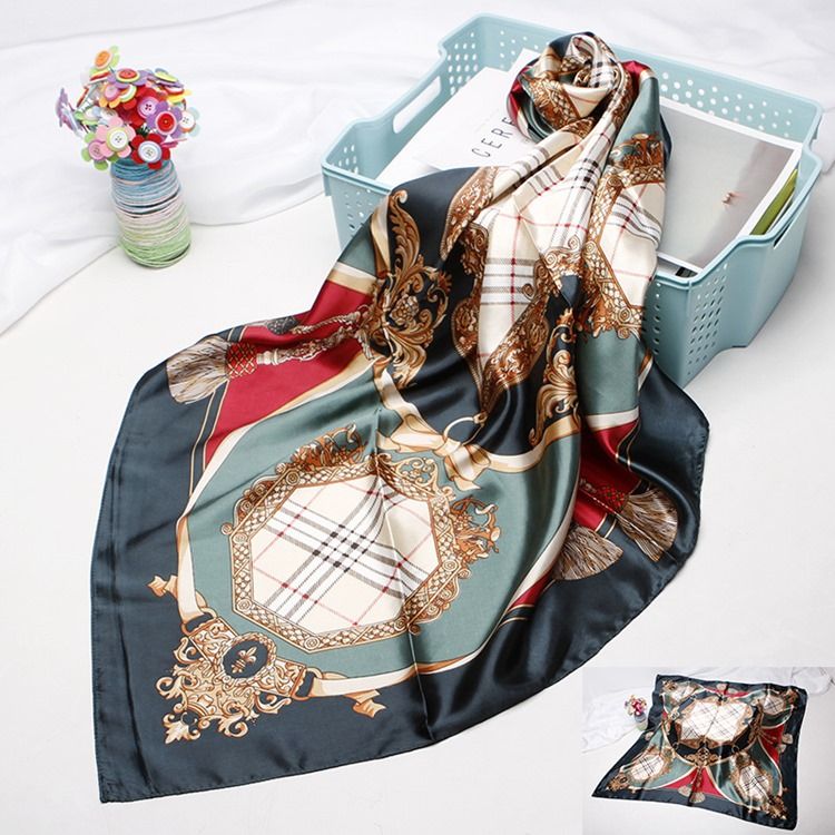 Charmeuse Print Color Block Sweet Scarves