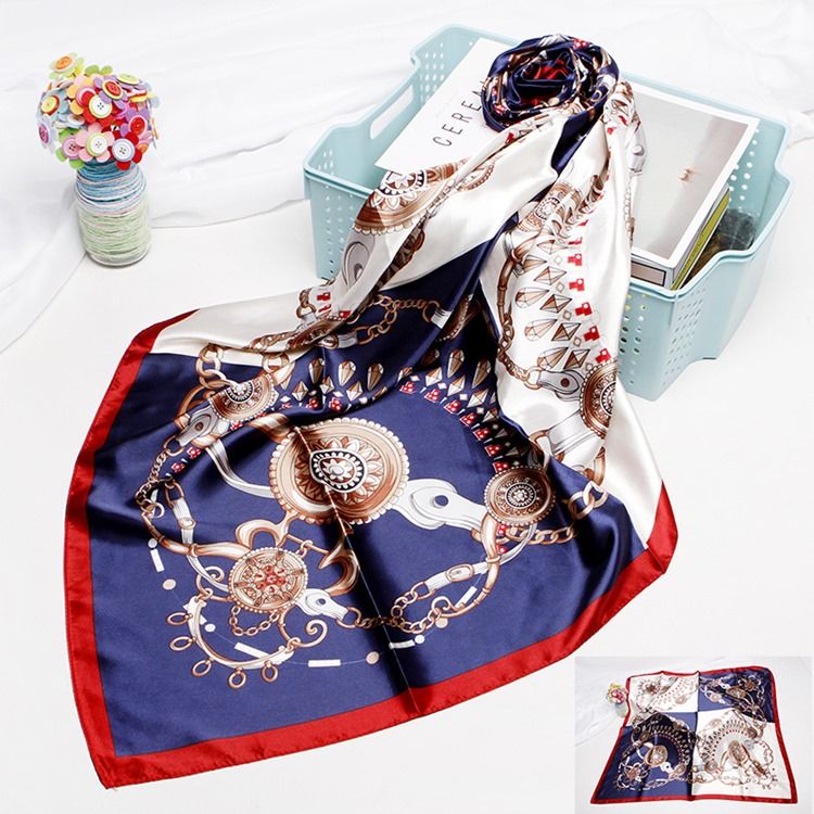 Charmeuse Print Color Block Sweet Scarves