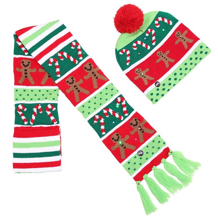 Färgblock Juldekoration Scarf&Mössa Tillbehör