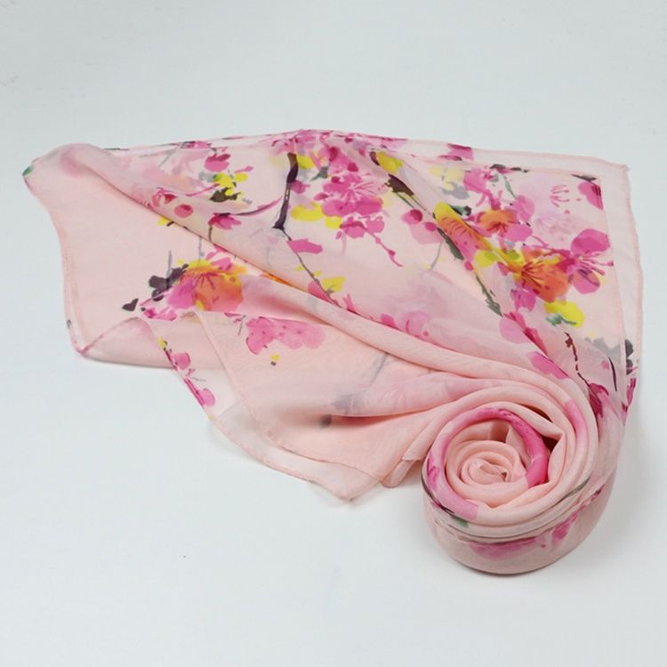 Plum Blossom Tryckt Graciös Scarf