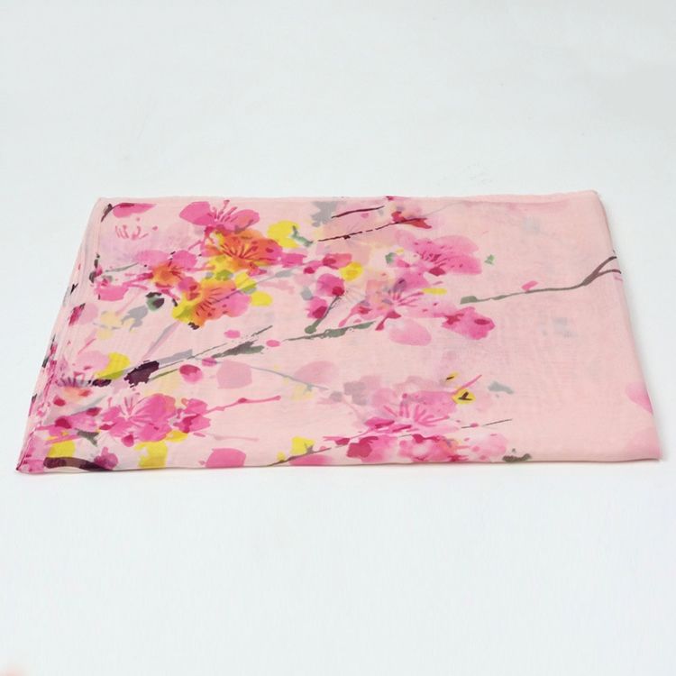 Plum Blossom Tryckt Graciös Scarf