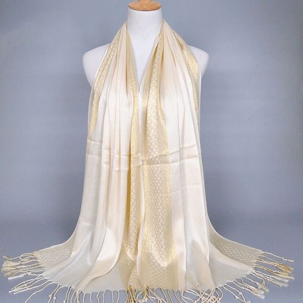 Shiny Golden Thread Tofs Scarf