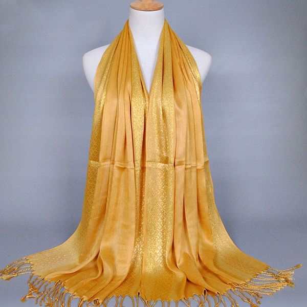 Shiny Golden Thread Tofs Scarf