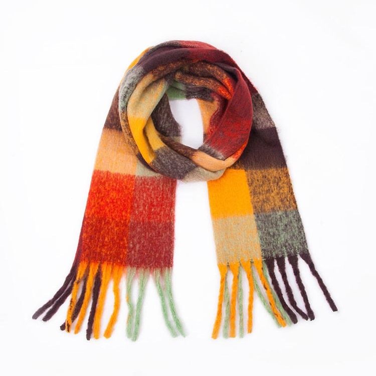 Wool Blend Tofs Pläd Scarves