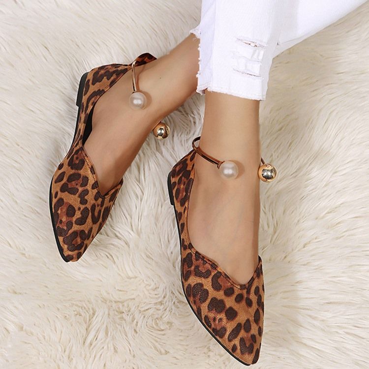 Beads Slip-On Block Heel Leopard Tunna Skor