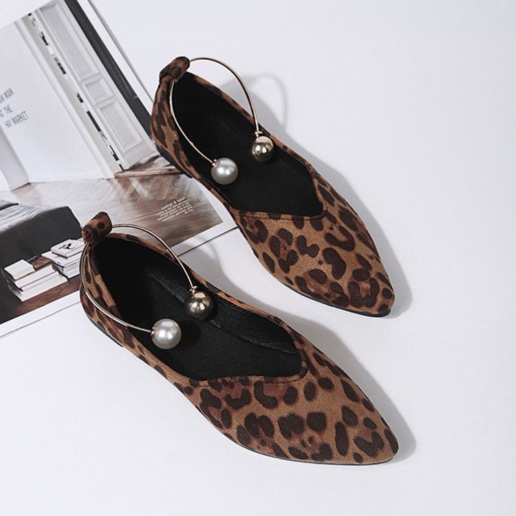 Beads Slip-On Block Heel Leopard Tunna Skor