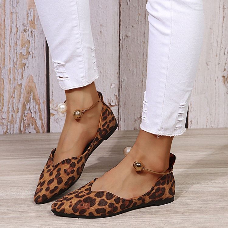 Beads Slip-On Block Heel Leopard Tunna Skor