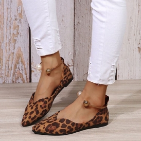 Beads Slip-On Block Heel Leopard Tunna Skor