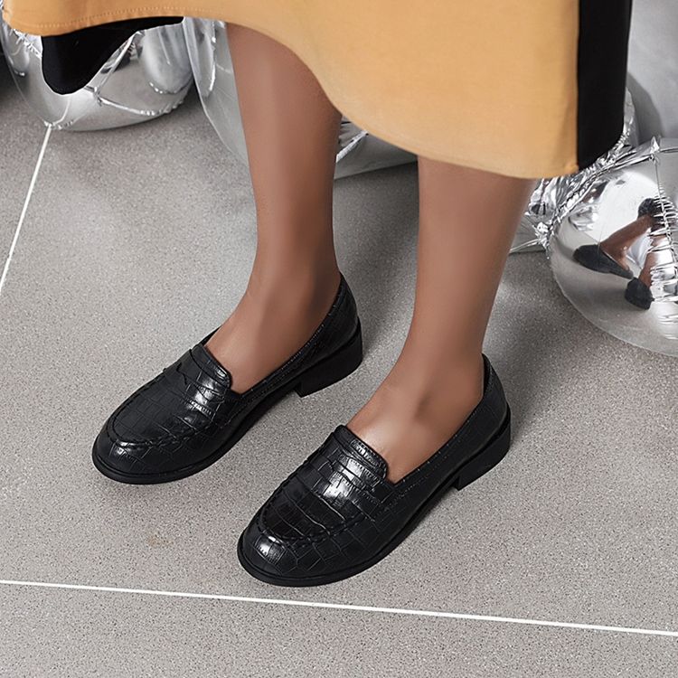 Blockklack Rund Tå Slip-On Casual Tunna Skor