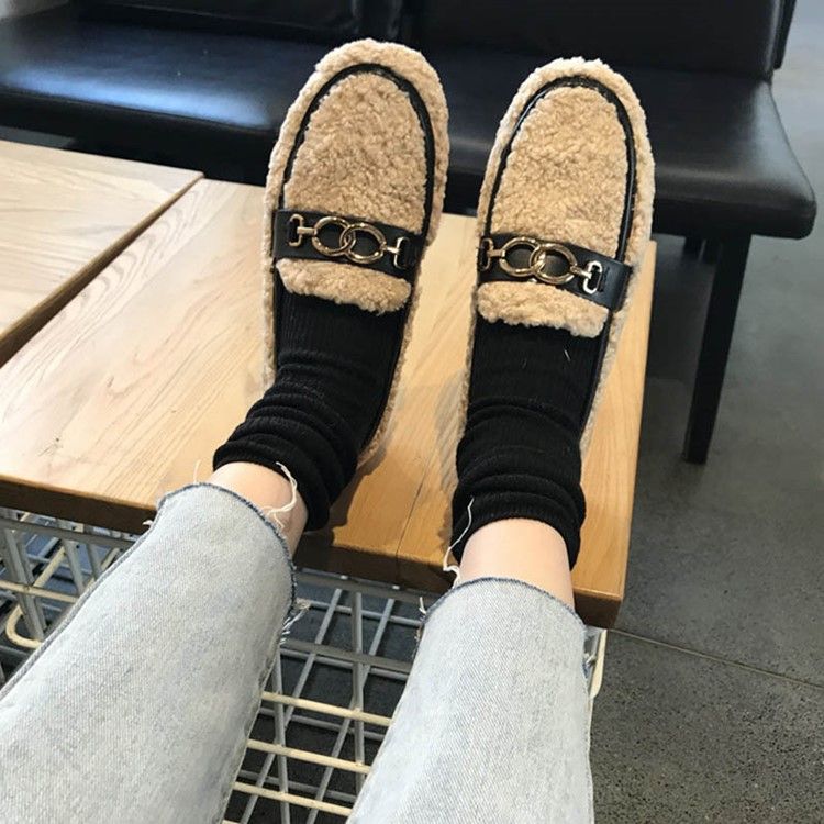 Slip-On Rund Tå Casual Kvinnors Vinterlägenheter