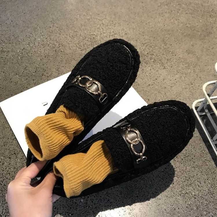 Slip-On Rund Tå Casual Kvinnors Vinterlägenheter