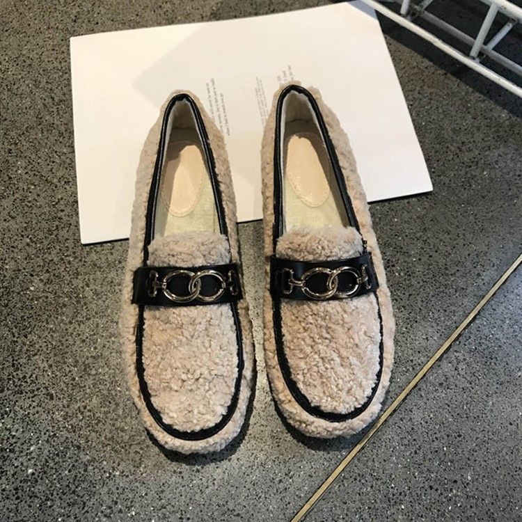 Slip-On Rund Tå Casual Kvinnors Vinterlägenheter